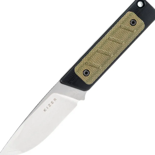 1063A6 - Kizer Smolt 14C28N Black G10 & Micarta