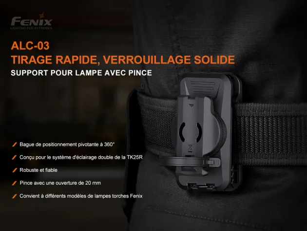 ALC-03 - FENIX ALC-03 Support avec pince de verrouillage Série PD TK LD