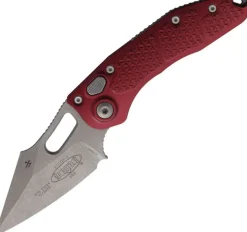 169-10APMR - Microtech Stitch S/E Apo Merlot Aluminium