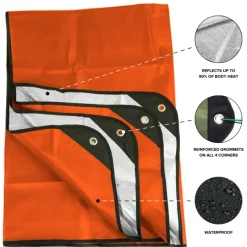 AR6082ORG - Arcturus Gear Bâche Réfléchissante Renforcée 1,5 x 2,1 m ORANGE
