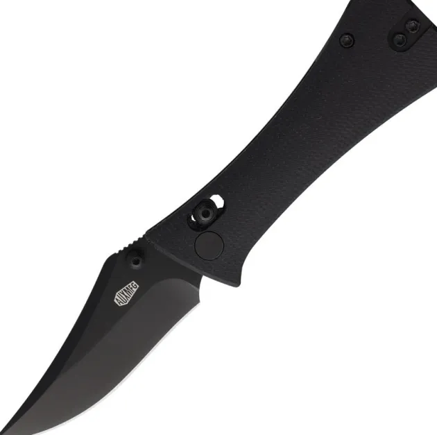 AUX004BLK - Auxiliary Manufacturing Pocket Bowie Crossbar Black Micarta