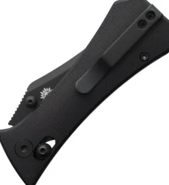 AUX004BLK - Auxiliary Manufacturing Pocket Bowie Crossbar Black Micarta
