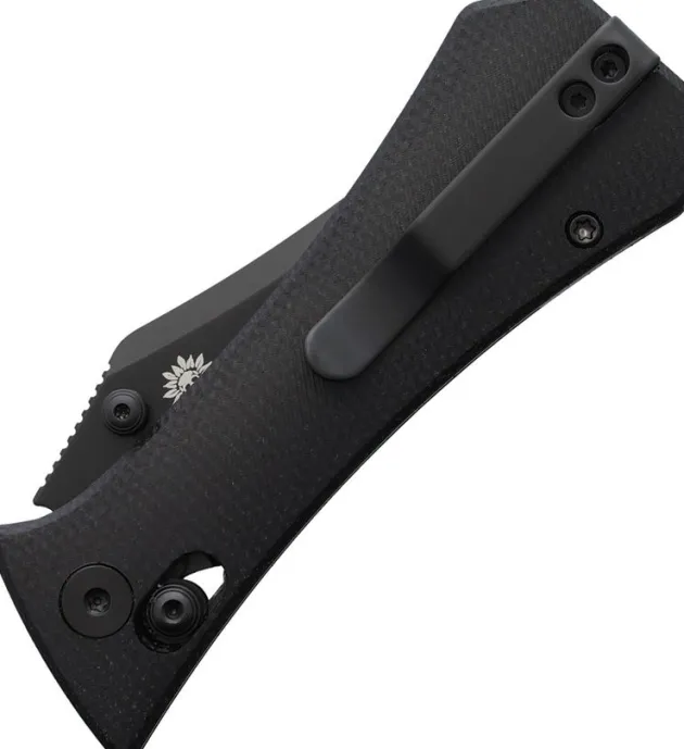 AUX004BLK - Auxiliary Manufacturing Pocket Bowie Crossbar Black Micarta