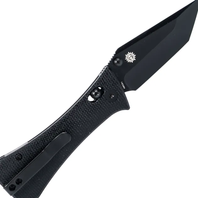 AUX005BLK - Auxiliary Manufacturing Coffin Tanto Crossbar Black Micarta