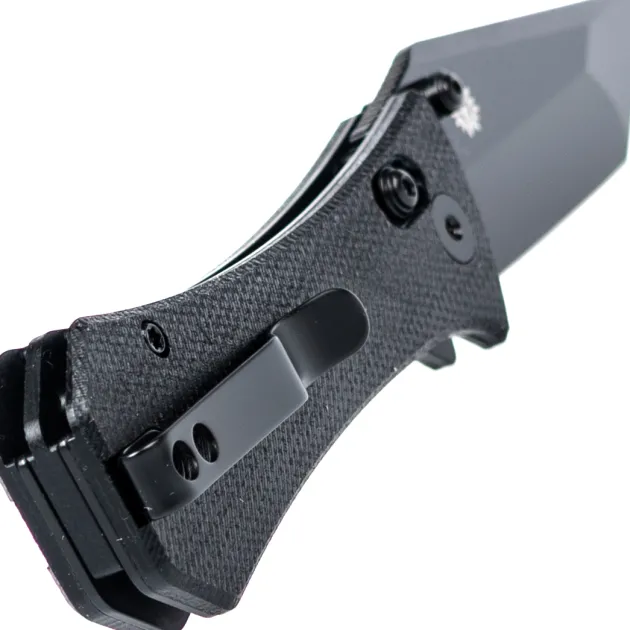 AUX005BLK - Auxiliary Manufacturing Coffin Tanto Crossbar Black Micarta