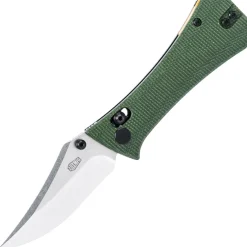 AUX004GRN - Auxiliary Manufacturing Pocket Bowie Crossbar Green Micarta