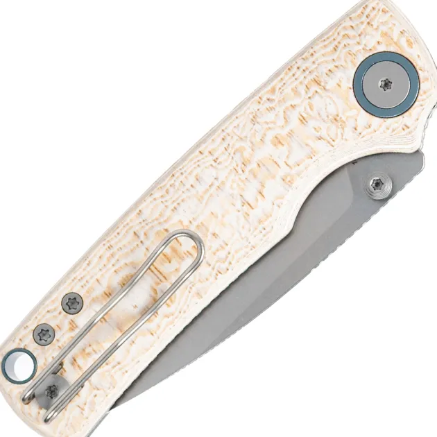 A2626 - Vosteed Porcupine 14C28N Ivory Drift Bamboo Micarta