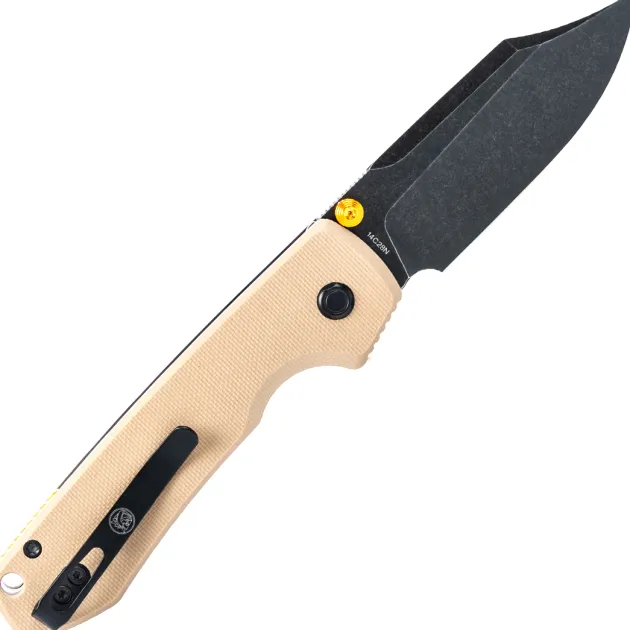 A2927 - Vosteed Raccoon 2.0 Top Linerlock Bowie Blade 14C28N Black Stonewash