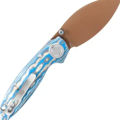 A2811 - Vosteed Shilin Cutter Vanchor Lock Blue ocean micarta Copper Dune Blade
