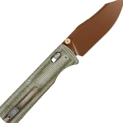 A4111 - Vosteed Vombat Crossbar Lock Green micarta Copper dune 14C28N