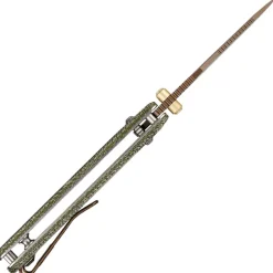 A4111 - Vosteed Vombat Crossbar Lock Green micarta Copper dune 14C28N