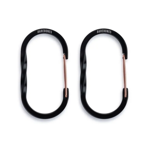 BARESTR-619 - Barebones Living Mousquetons Noir Medium lot de 2 pièces