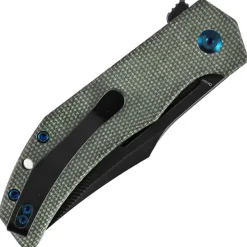 B1089C4 - Tenable Orion Blackwash Nitro-V Green Micarta