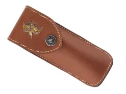 BEL46812 ETUI MAX CAPDEBARTHES RANDONNEUR CUIR FAUVE 12CM BECASSE