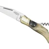 BEL1702 LAGUIOLE CHASSE G.DAVID 2P FACON CORNE BLONDE MITRE LAITON 12CM