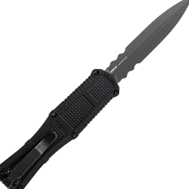 BE3370SGY - Benchmade Claymore Serrated OTF Black Grivory