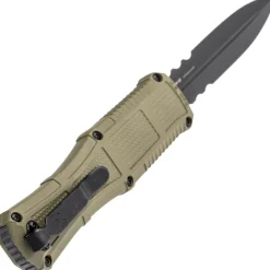 BE3370SGY-1 - Benchmade Claymore Serrated OTF Green Grivory