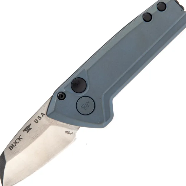 0839BLS-B - Buck Mini Deploy Wharncliffe Auto Blue