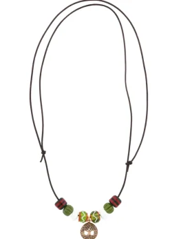 BM-JW-003 - LARP Collier de perles de verre avec pendentif Yggdrasil