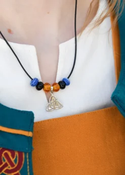 BM-JW-001 - LARP Collier de perles de verre avec pendentif Trinity