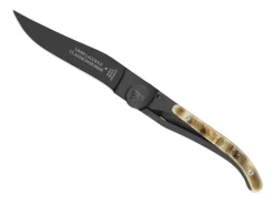 4913.BN - DOZORME LAGUIOLE LINER LOCK CORNE BELIER/NOIR 11CM INOX