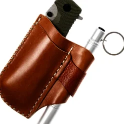 BRBK15 - Bison Ridge Built étui cuir EDC kit lampe Kubotan et couteau
