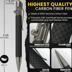 BSTN224 - BASTION Bolt Action Luxury Tactical Pen Fibre de Carbone et Inox