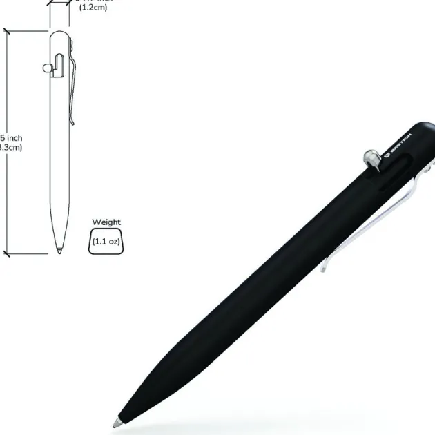 BSTN249B - BASTION Bolt Action Tactical Pen Aluminium Black