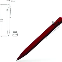 BSTN249R - BASTION Stylo Tactical à Verrou Aluminium ROUGE