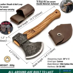 BVRAX3 - BEAVERCRAFT Bushcraft Splitting Hatchet