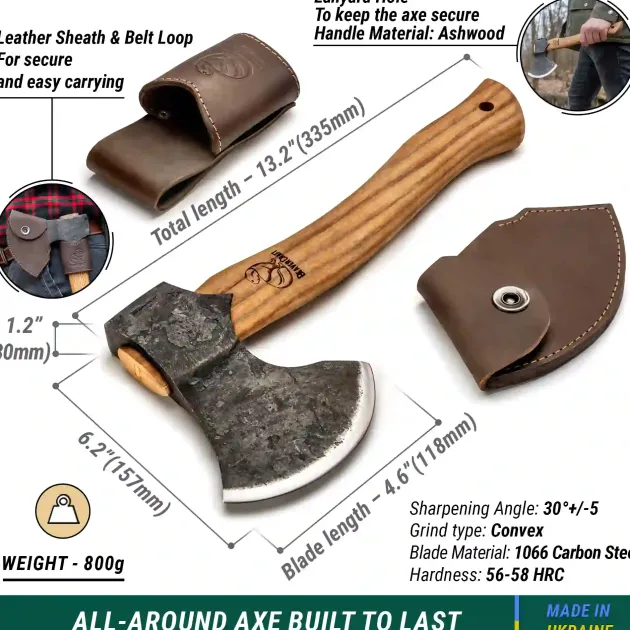 BVRAX3 - BEAVERCRAFT Bushcraft Splitting Hatchet