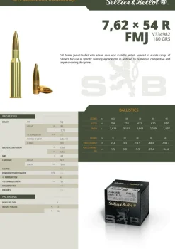 776403 - CARTOUCHES SB 7,62X54R FMJ 11.7GR VRAC X50
