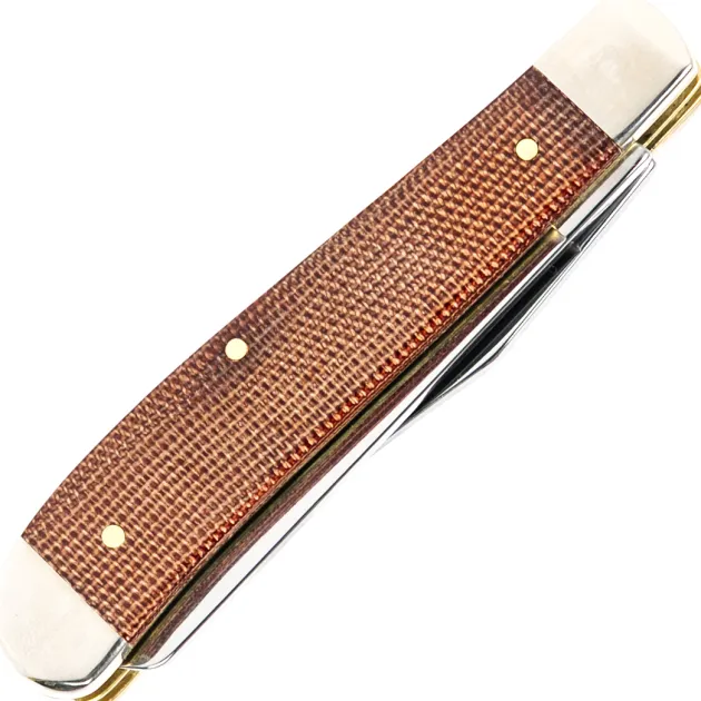 23695 - Case SS Natural Canvas Micarta Mini Trapper