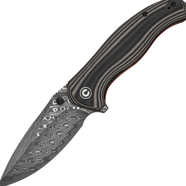 C25037B-DS1 - Civivi Vyrent Tan & Orange G10 Damascus