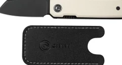 C25036-3 - Civivi Kukei White G10 Black Nitro-V design Tashi Bharucha