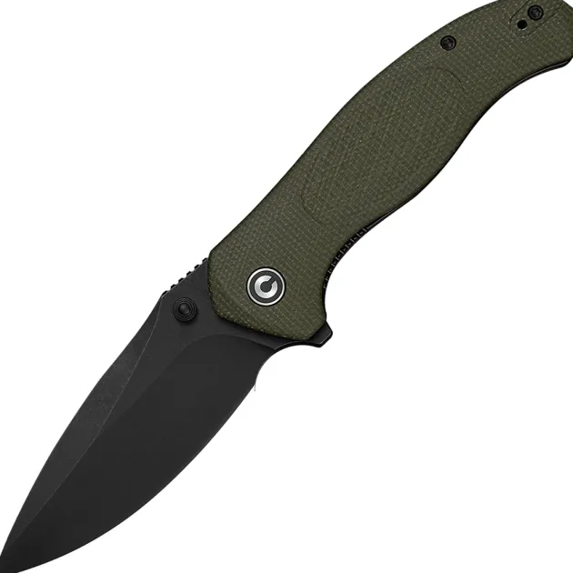 C25037-2 - Civivi Vyrent Black Olive canvas micarta black Stonewahed Nitro X-7