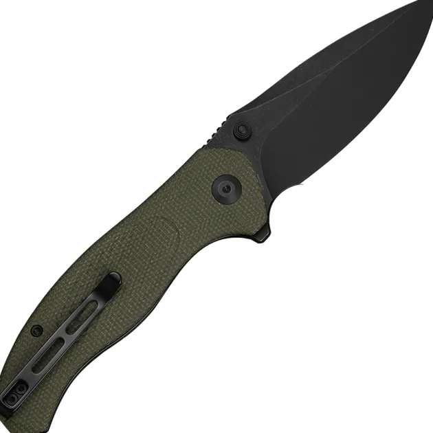 C25037-2 - Civivi Vyrent Black Olive canvas micarta black Stonewahed Nitro X-7
