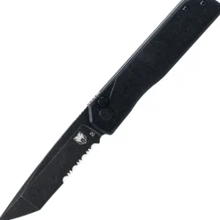 Cobratec Knives - Prowler Button Lock Tanto black/serration