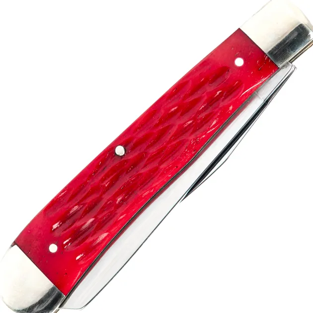 Cobratec Knives - Traditional two blades Trapper Bone Red