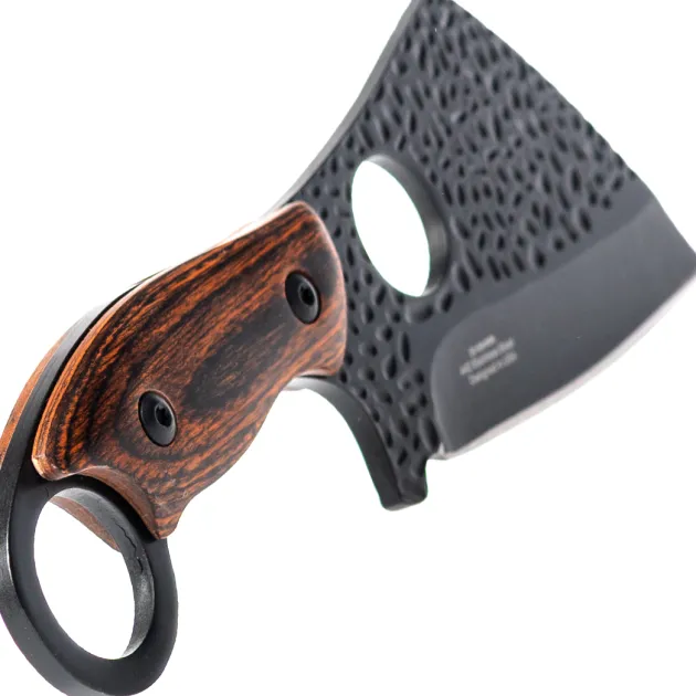 Couteau fixe mini cleaver ElitEdge lame noire manche bois