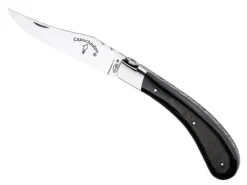 39712 COUTEAU GILLES LE CAPUCHADOU CORNE DE BUFFLE 12CM GUILLOCHE INOX