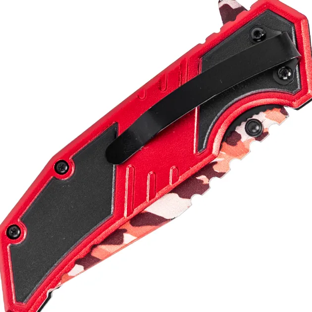 Couteau pliant pompier Rite Edge Fire Fighter rouge camo