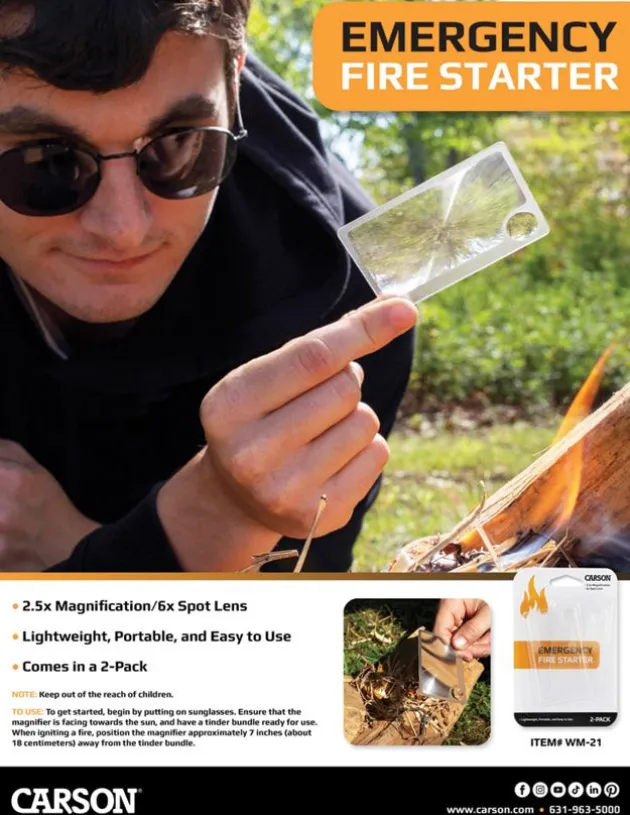 COWM21 - CARSON OPTICS 2 Loupes format carte de crédit 2,5x - 6x