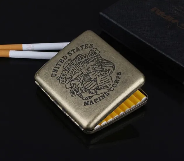 CS1BRSS - VIPERADE Etui à Cigarettes laiton avec logo USMC