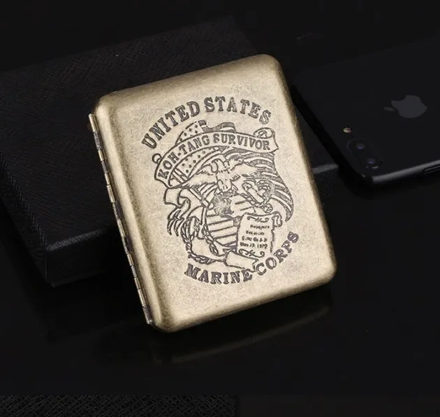 CS1BRSS - VIPERADE Etui à Cigarettes laiton avec logo USMC