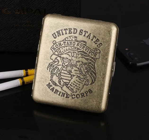 CS1BRSS - VIPERADE Etui à Cigarettes laiton avec logo USMC