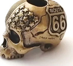 CT3033 - COEBURN TOOL Route 66 Flag Skull Perle LAITON