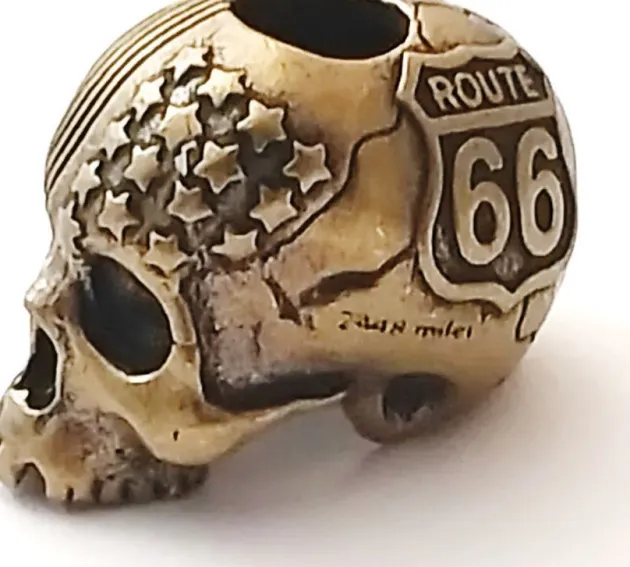 CT3033 - COEBURN TOOL Route 66 Flag Skull Perle LAITON