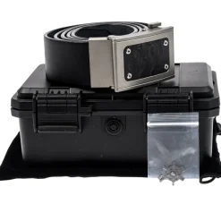 C01TICF - Ceinture Cuir avec boucle titane et insert carbone Marble