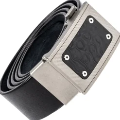 C01TICF - Ceinture Cuir avec boucle titane et insert carbone Marble